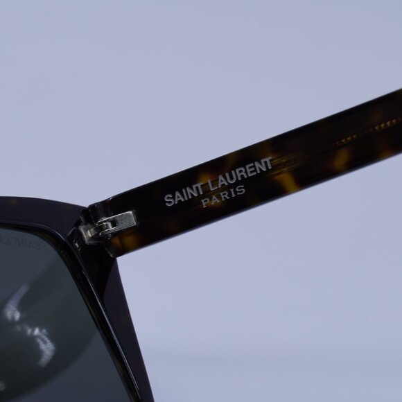 Saint Laurent SL 1 SLIM 002 Sunglasses Havana Square Frame, Grey Lenses - Picture 8 of 10